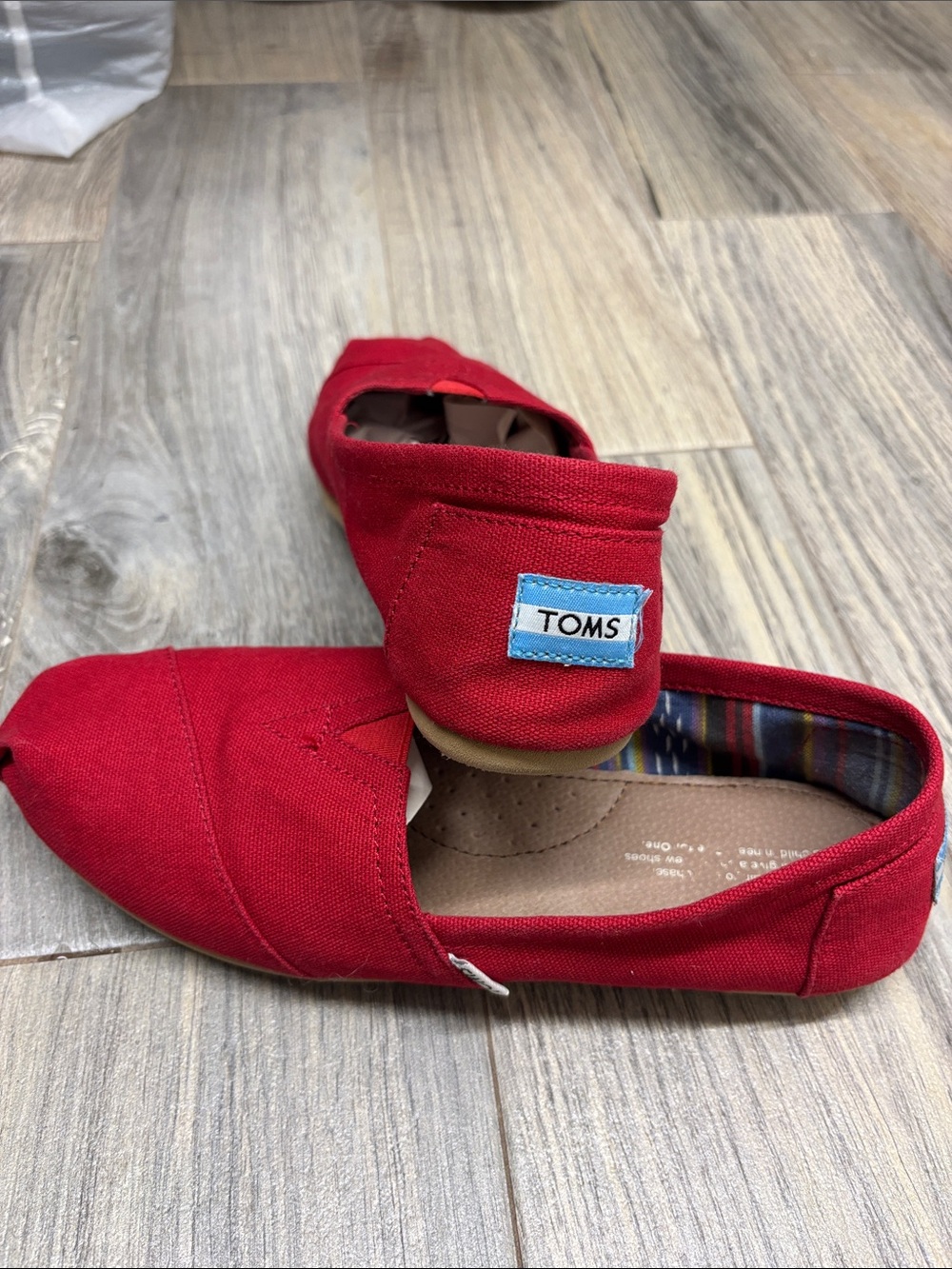 Toms Red Canvas Slip-On Sneakers